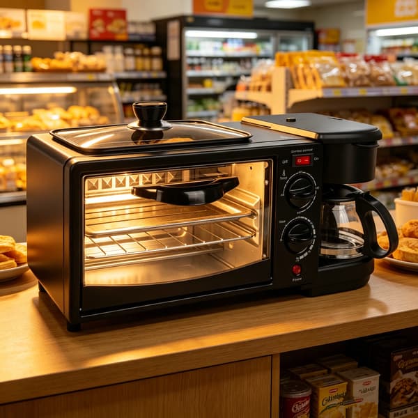 Frukostmaskin, Multifunktionell Matlagning, Värmebevarande,svart