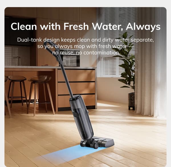 Smart Mop, Selvrenserfunktion, Våd- og Tør-funktion,EU
