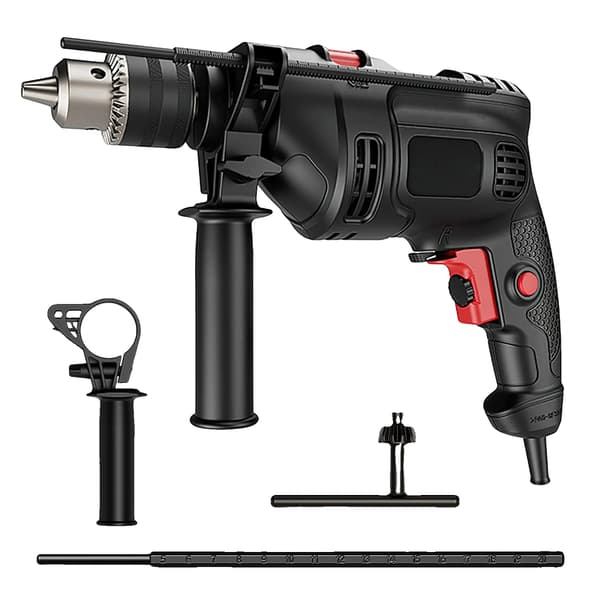 Slagborr, Variabel Hastighetskontroll, Dubbel Läge Funktionalitet,svart