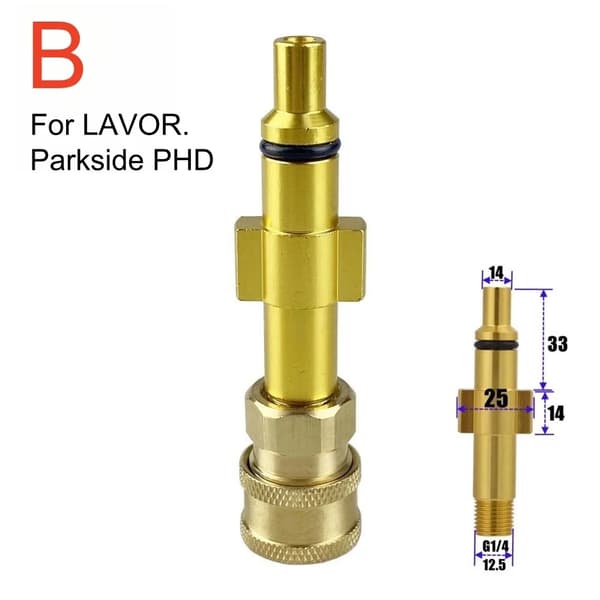 Högtryckstvättanslutning, 1/4" Snabbkoppling, Bajonettadapter,B