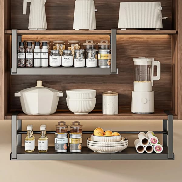 Förvaringskorg, Justerbar Bredd, Kraftig Design,svart