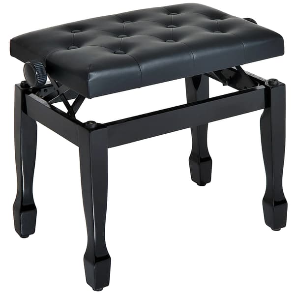 Pianobänk, Justerbar Höjd, Modern Design, svart