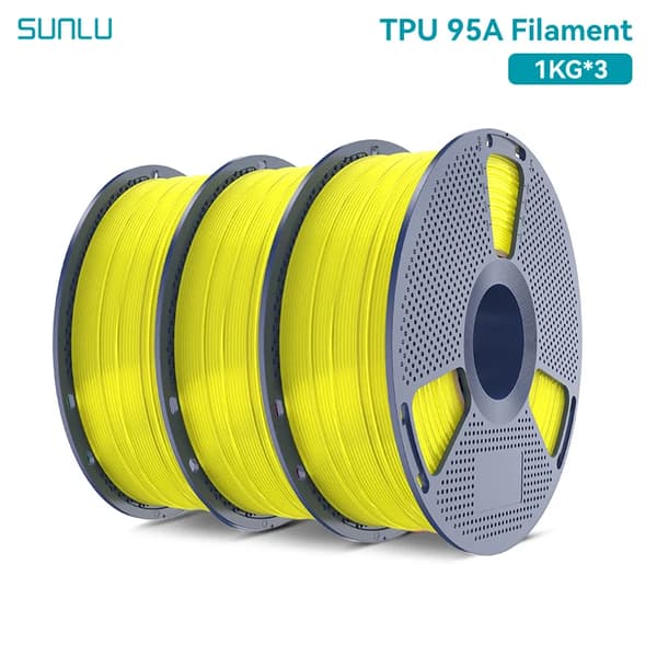 3D Filament, Flexibel TPU, 95A Hårdhet,Gul