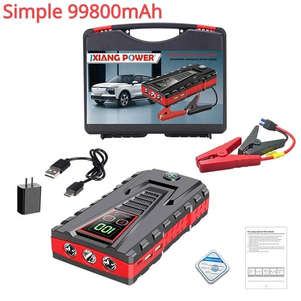 Bilstartare, 99800mAh kapacitet, 5000A toppström, Set 1