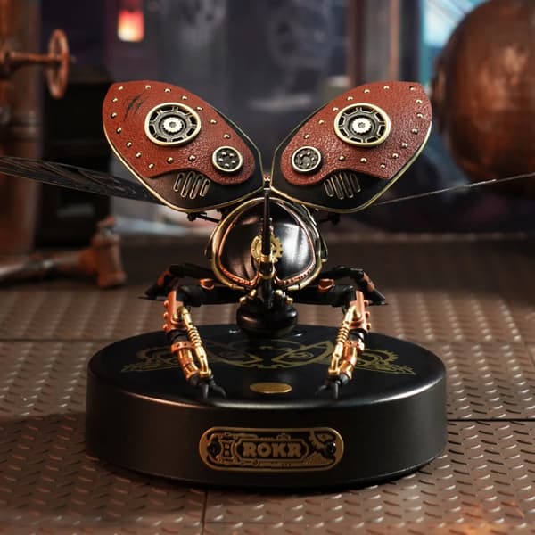 Samlingsmodel, Steampunk Design, LED Lysfunktion,Gylden Mønt Skildpadde
