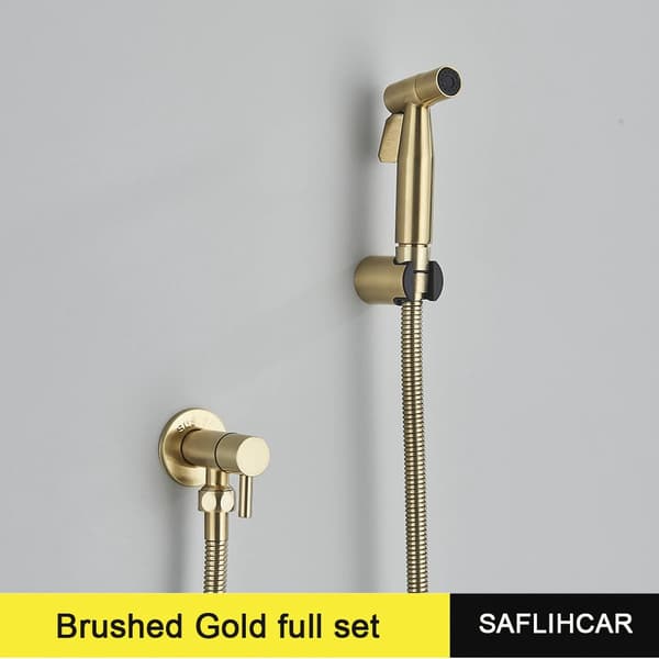 Bidet Sprayer, Rustfrit Stål, Væghængt,Guld fuld aet