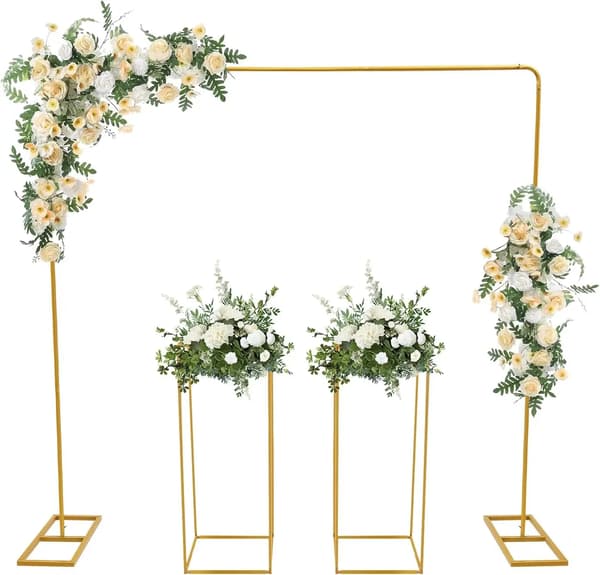 Bröllopsbåge, Robust Metallstruktur, Elegant Design,XXL, Guld