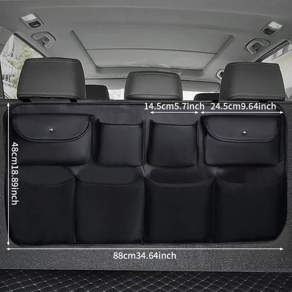 Bil Bagsæde Organizer, Multi-lomme Design, Holdbart Materiale,sort