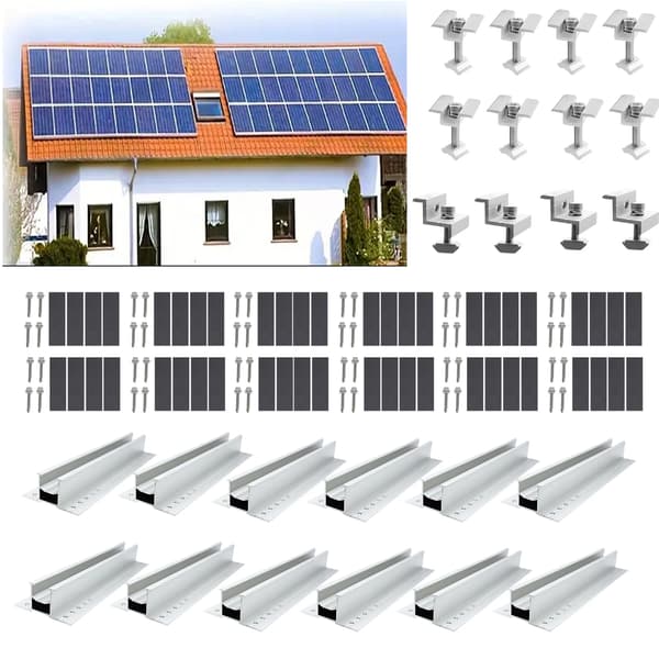 Solpanelfästen, Aluminiumkonstruktion, Lätt installation,för 5st PV-paneler
