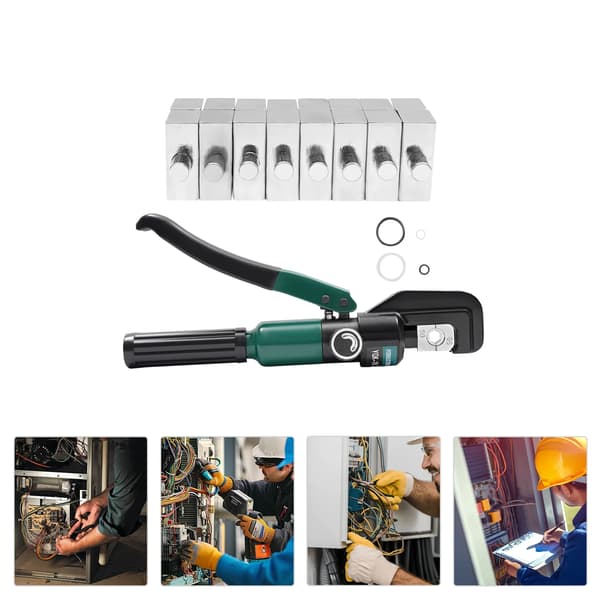 Hydraulisk Crimper, Manuel Betjening, Flere Dødstørrelser,Mørkegrøn  Sort