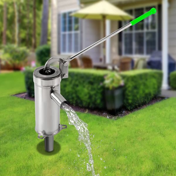 Manuel Sprinklerpumpe, Rustfrit Stål, Effektiv Grundvandsudvinding,Lys Grå