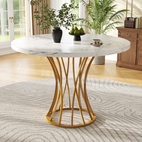 Matbord, Modern Design, Robust Konstruktion, Guld - MDF-Metall