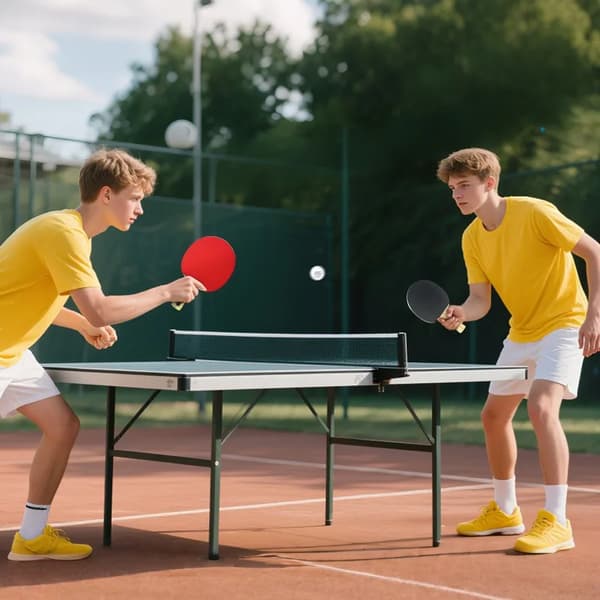 Bordtennis Sæt, Inkluderer 4 Ketchere, 8 Bolde,Rød