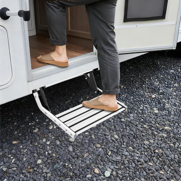 Manuell RV-steg, aluminiumlegering, halkskyddande design,SILVER