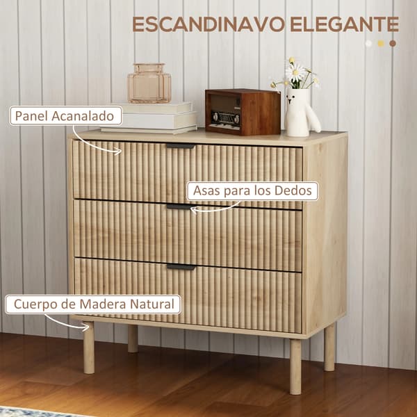 Kommode, Nordisk Stil, Store Opbevaringsskuffer,Eg