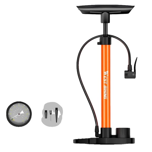 Cykelpump, Högtryck, Hållbar Aluminiumlegering,Apelsin