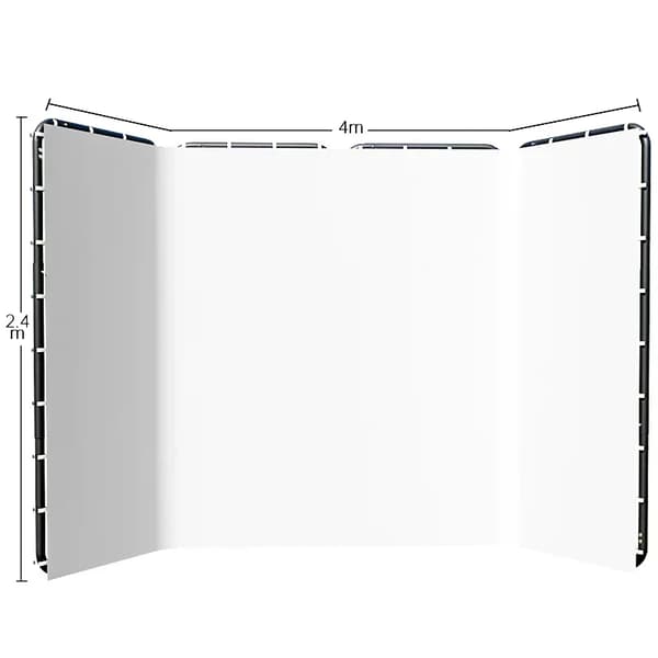 Baggrundsramme, Fotostøtte, Foldbart Design,240x400cm Hvid