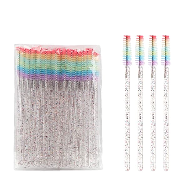 Øjenvippe Makeup Pensler, 50PCS Engangs, Ideel til Professionelt Brug,krystal-farverig