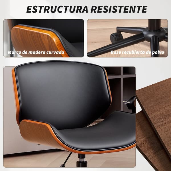 Kontorstol, Ergonomisk Design, Justerbar Højde,sort