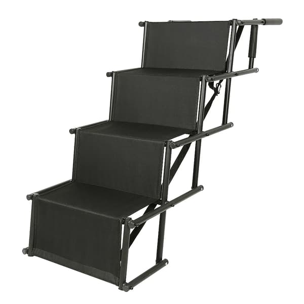 Hund Ramp, Sammenklappelig Design, Højdejusterbar,sort