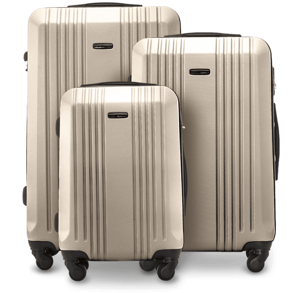 Bagageskuffe, Holdbart ABS-materiale, Forbedret sikkerhedslås,Beige