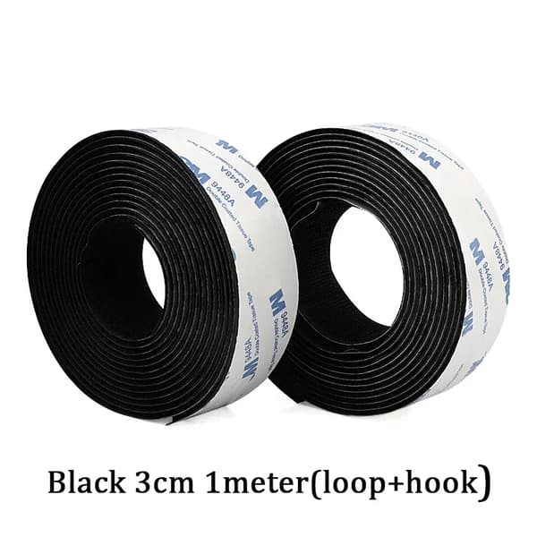 Selvklæbende Tape, Høj Holdbarhed, Alsidig Anvendelse,1Meter(Hook Loop)-b, Sort 30mm
