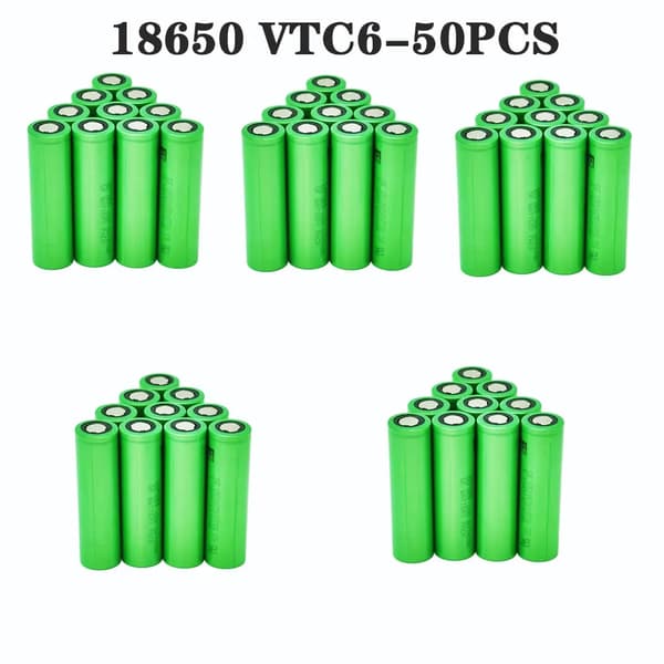 Uppladdningsbart Batteri, 3000mAh Kapacitet, Säkerhetsfunktioner,VTC6-50PCS
