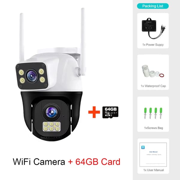 IP-kamera, dubbelobjektiv, 8MP upplösning,EU Plug-b, 1/3"