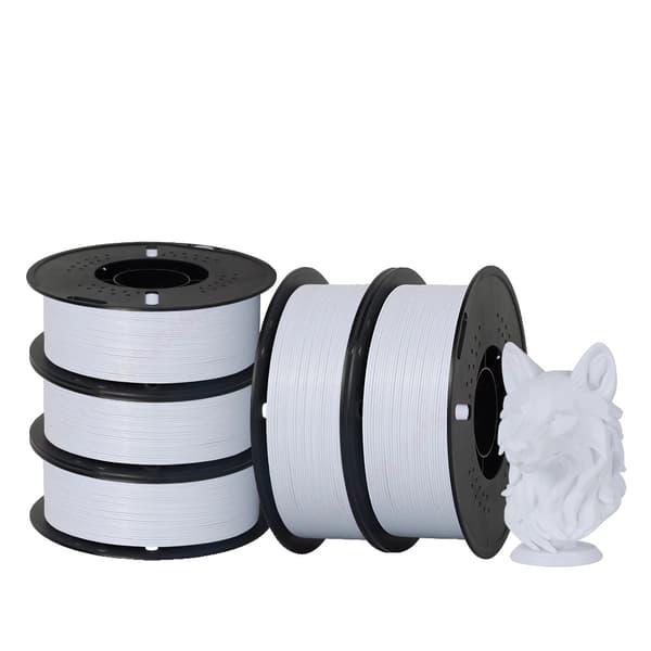 3D-printer filament, PETG-material, 1,75 mm diameter,5KG Hvid