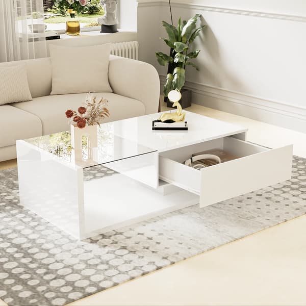Kaffebord, Modern Stil, Förvaringslåda,Vit