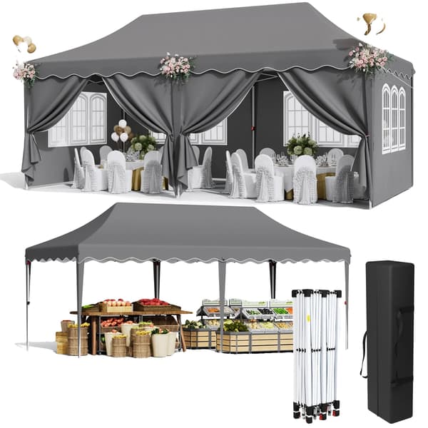 Gazebo, Vandtæt Design, UV Beskyttelse,Grå