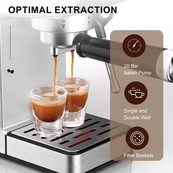 Espressomaskin, 20-bar tryck, automatisk ångstav,EU