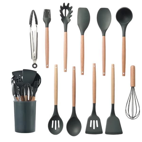 Köksredskapsset, Non-Stick, Miljövänlig Design,setCJ-grå
