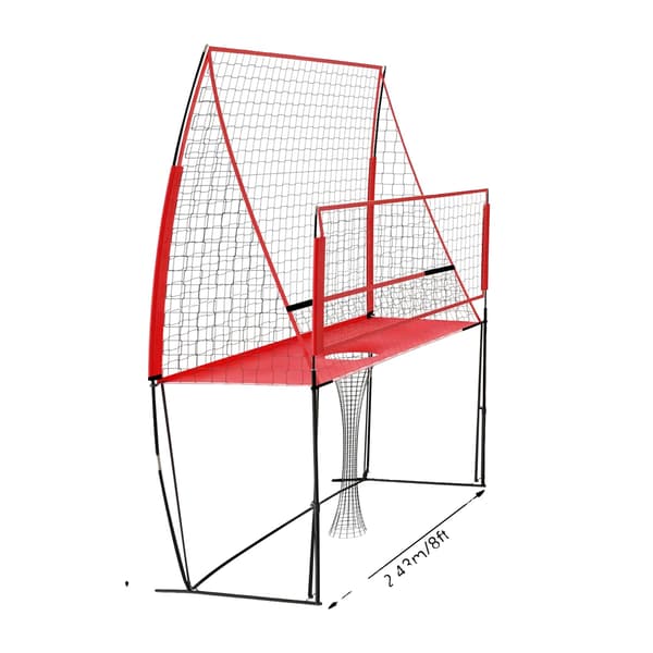 Volleyboldnet, Justerbar Højde, Holdbart Design,Rød