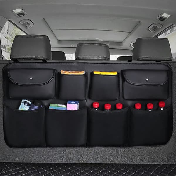 Bil Bagsæde Organizer, Multi-lomme Design, Holdbart Materiale,sort