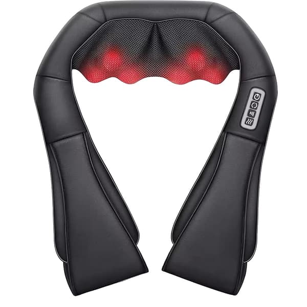 Shiatsu-massager, djupvävnadsknådning, värmeterapi,4-knapps panel, 220 V