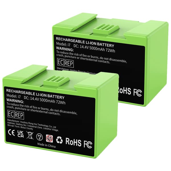 Rechargeable battery, 14.4V, 5000mAh capacity, 14.4 V, 2-pack 5000mAh