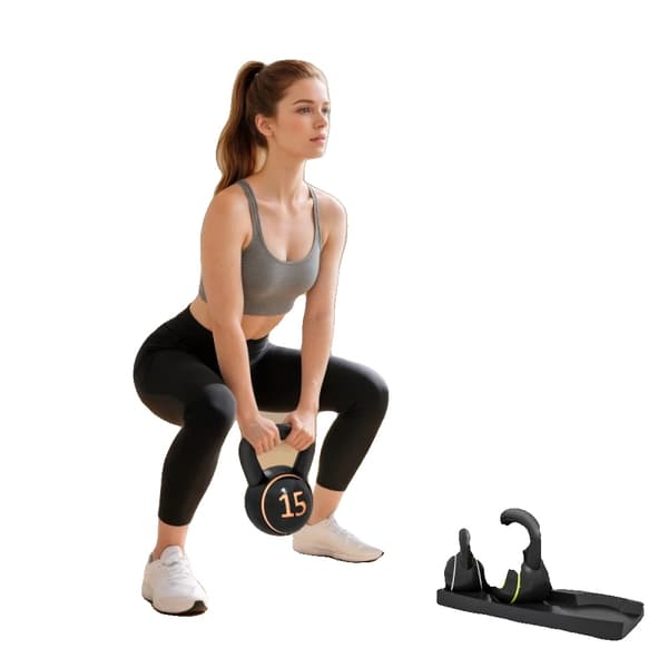 Kettlebell Sæt, Forskellige Vægte, Holdbart Plastskrog,sort