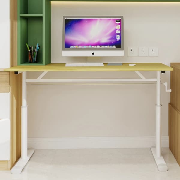 Justerbart Studiebord, Højdejusterbart, Multifunktionelt Design,Træ+ 60*120cm