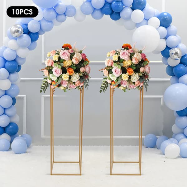 Blomsterkrukkeholdere, 10-delt sæt, robust metaldesign,M, Guld