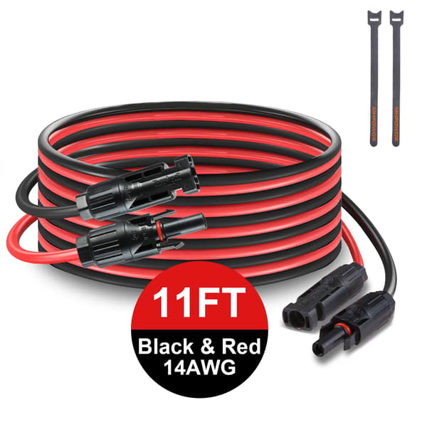 Solforlængerkabel, 14AWG materiale, kompatible stik,3.5M