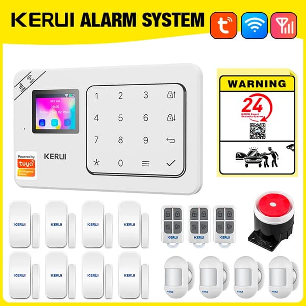Tyverialarm System, Trådløs Forbindelse, Stemmeaktivering,alarmsæt 5, EU-stik