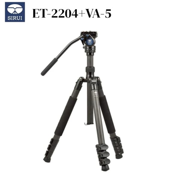 Stativ, Lätt Kolfiber, Mångsidig Höjdjustering,ET-2204+VA-5