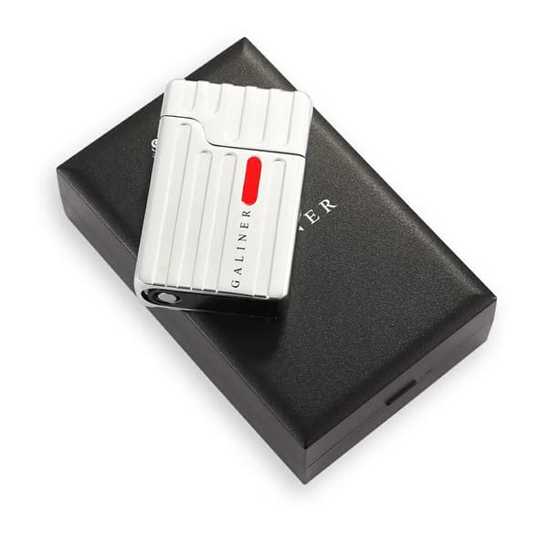 Cigar Tilbehør, Professionel Lighter og Cutter Sæt, Elegant Gaveindpakning,Kun sølv lighter