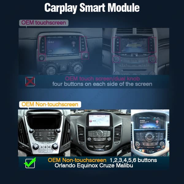 Dekoderruta, Stöder CarPlay och Android Auto, Kamerakompatibilitet,OEM Icke-beröringsskärm