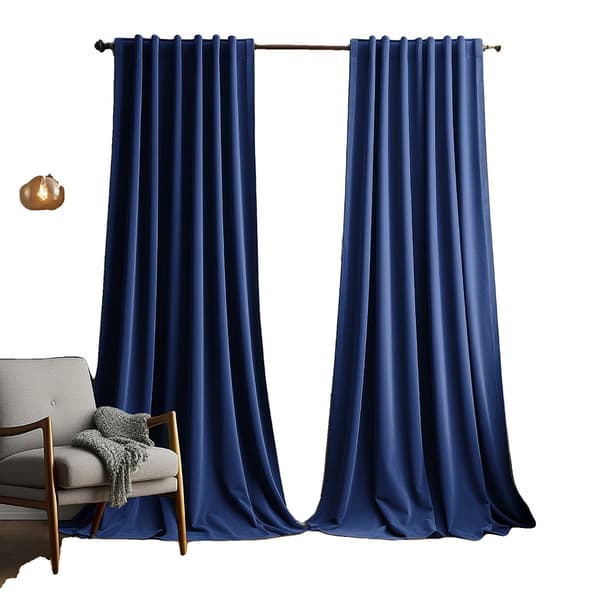 Gardiner, Termisk Isoleret, Moderne Stil,Marineblå, 132X213cm-a, 2 Paneler-d