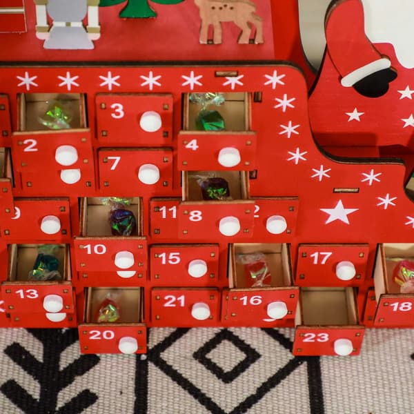 Julekalender, 24 Rum, Julemand Design,L, Rød