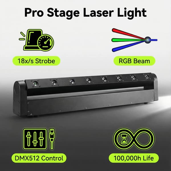 Laserlys, RGB-farveeffekter, alsidige kontroltilstande,EU stik