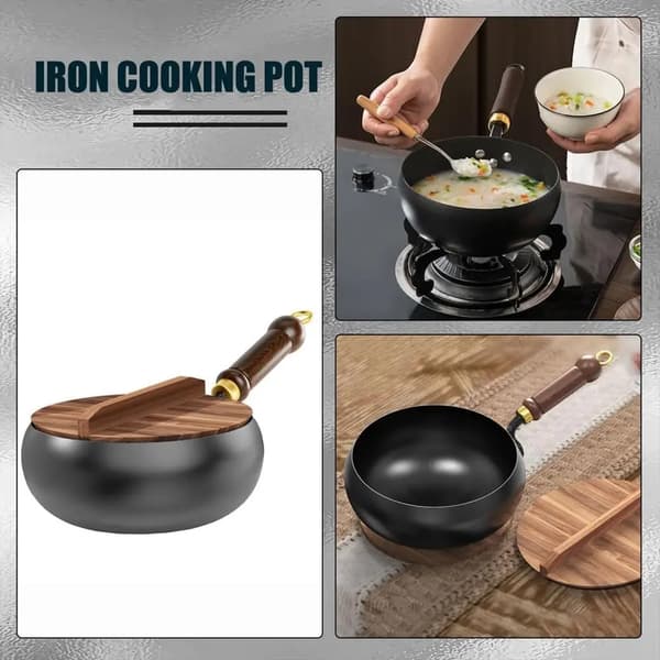 Wokpanna, handsmidd järn, non-stick design,28cm