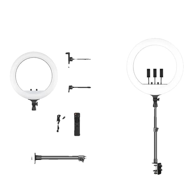 Ringlampa, Dimmbar ljusstyrka, 360° rotation,E U-stativ